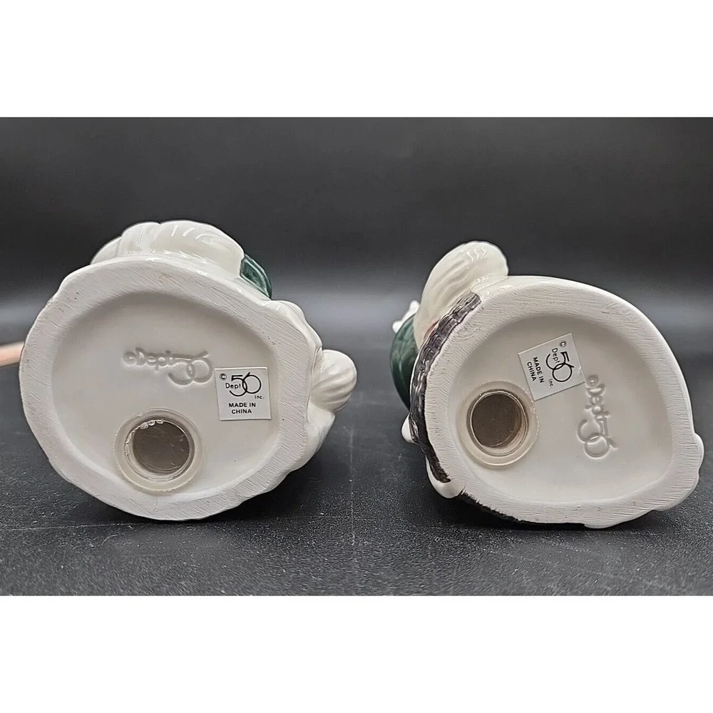 Dept 56 Italian Chef Salt and Pepper Shakers Ceramic Waiter Bistro Set White‎